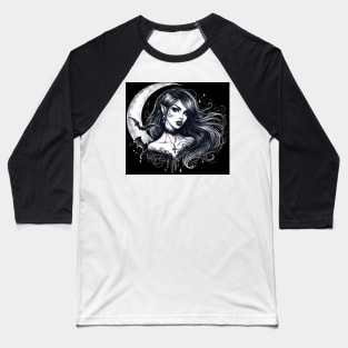 Moon and vampire girl Baseball T-Shirt
